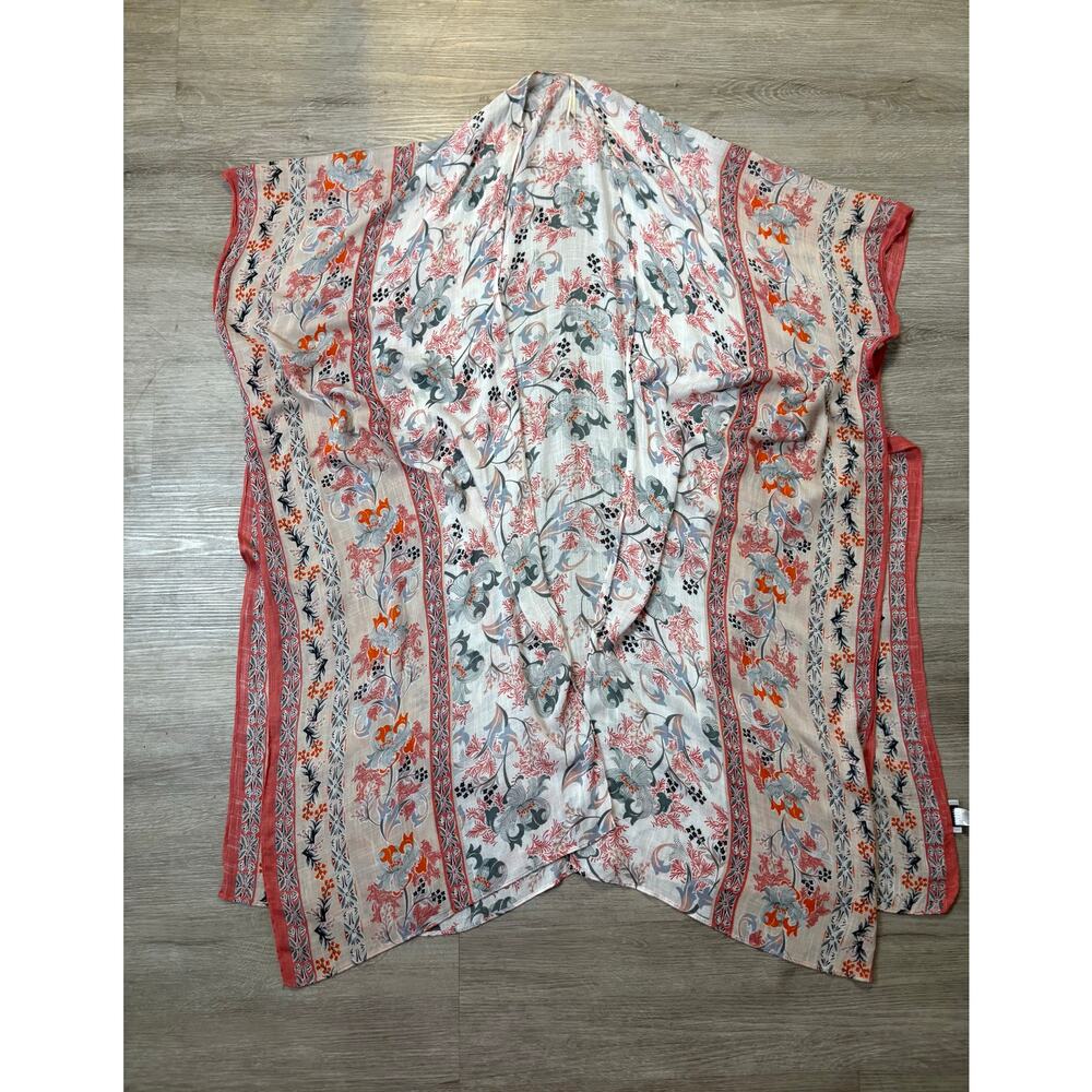 Boho Floral Midi Open Front Lightweight Kimono Du… - image 11